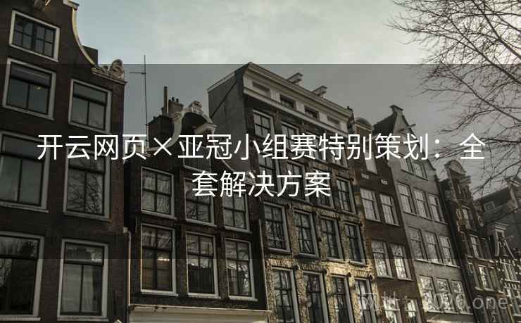 开云网页×亚冠小组赛特别策划:全套解决方案 开云网页×亚冠小组赛特别策划:全套解决方案