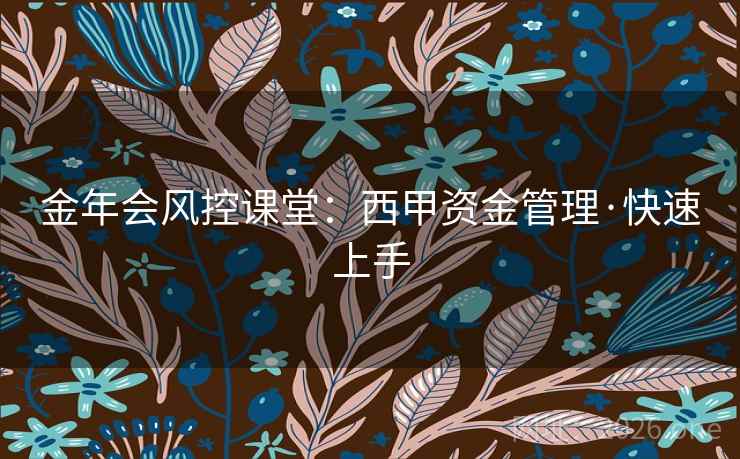 金年会风控课堂:西甲资金管理·快速上手 金年会风控课堂:西甲资金管理·快速上手