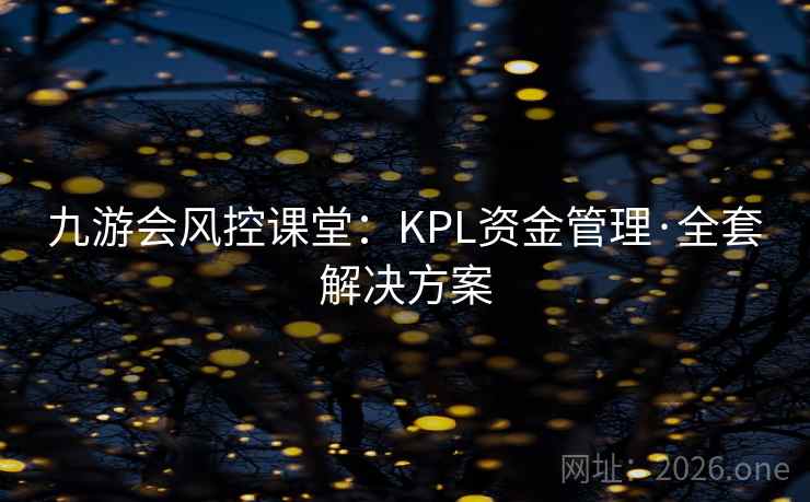 九游会风控课堂:KPL资金管理·全套解决方案 九游会风控课堂:KPL资金管理·全套解决方案